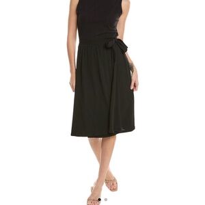 ATM Anthony Thomas Melillo Black wrap skirt Sleeveless Midi Dress